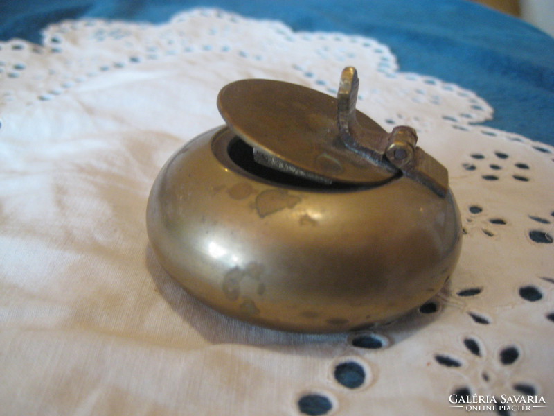 Antique, single-person patina, copper ashtray, 5.5 cm