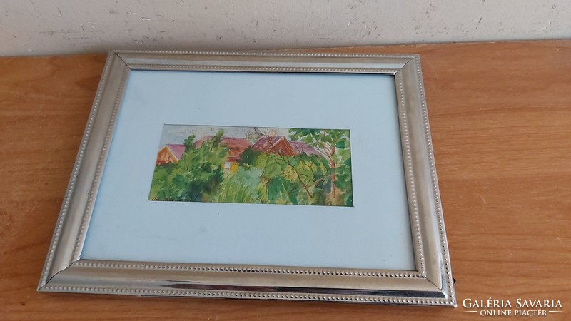 (K) József herpay's beautiful watercolor with a 17x21 cm frame