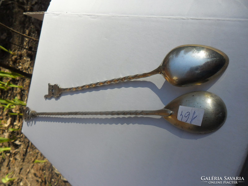 2 large silver nodding spoons
