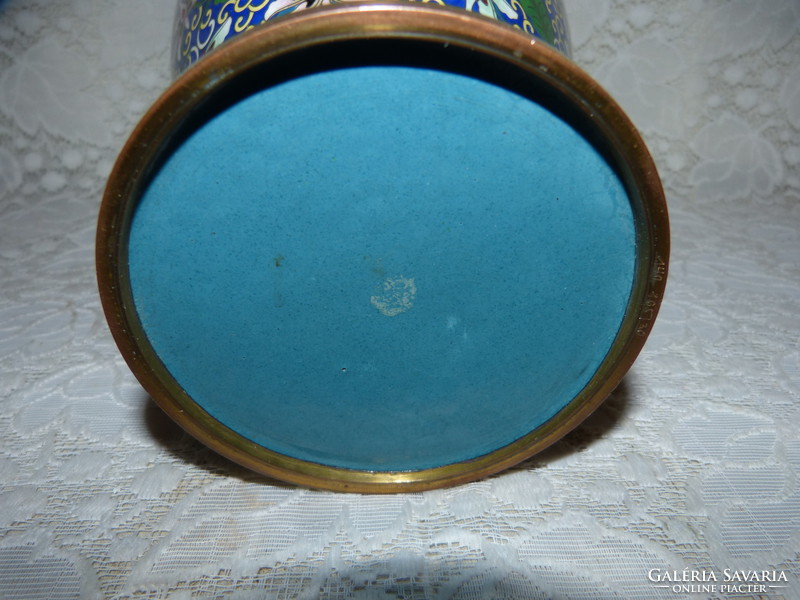 32 cm, kínai cloisonne zománc váza