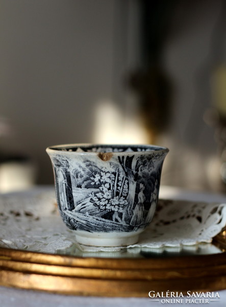 Antik Villeroy & Boch Wallerfangen fajansz csésze