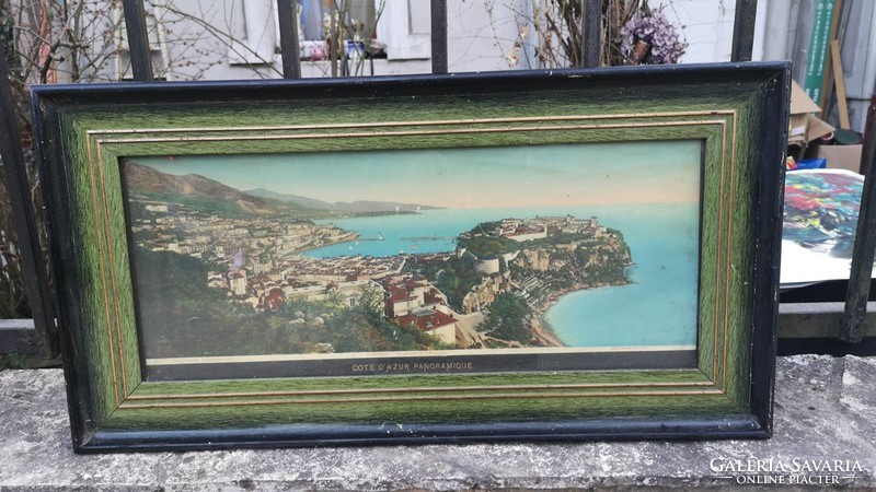 Monaco panoramic image. With frame.