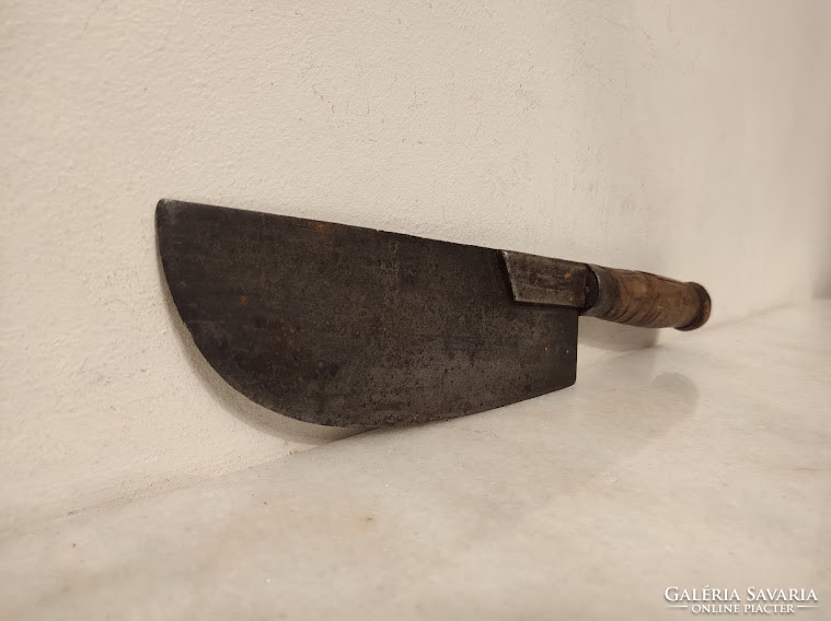 Antique Museum Patinated Decorative Kitchen Utensil Wrought Iron Meatball Butcher Ax Handle 539 5262