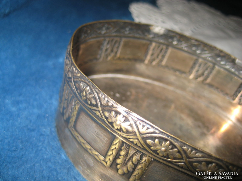 Art Nouveau, silver-plated, oval bowl, slightly worn inside