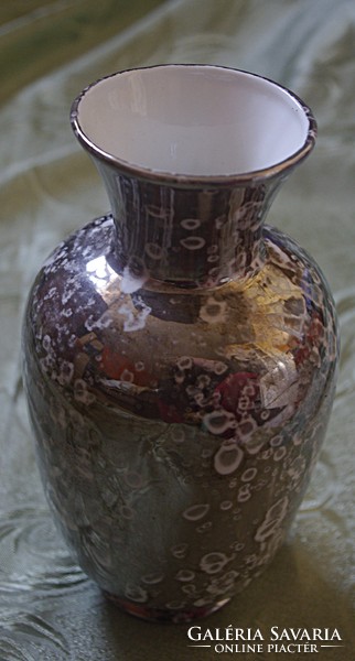Kőporc Witeg szürke, lüsztermázas, kézzel festett váza
