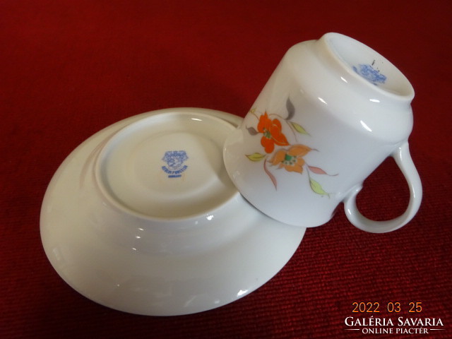 Great Plain porcelain coffee cup + placemat, yellow flower, six pieces for sale. He has! Jókai.