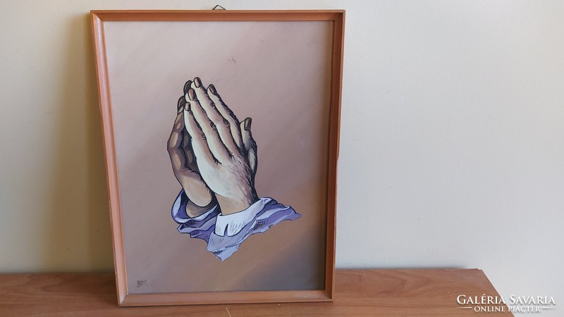 (K) painting of praying hands