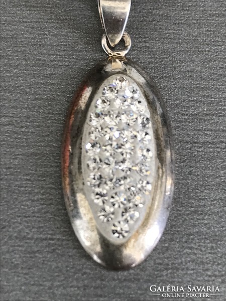 Silver pendant with swarovski crystals, 4 g