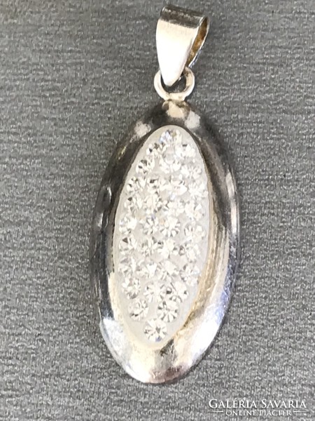 Silver pendant with swarovski crystals, 4 g