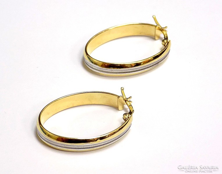 Yellow and white gold hoop earrings (zal-au105847)