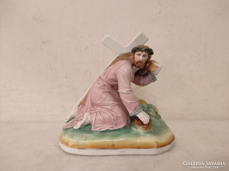 Antique porcelain statue of Jesus station cross christian christ 877 5281