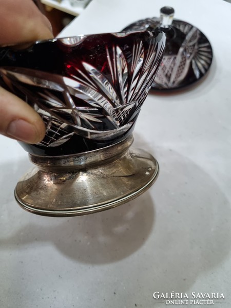 Silver-plated crystal bonbonier