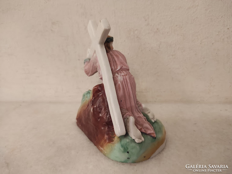 Antik porcelán szobor Jézus stáció kereszt keresztény Krisztus 877 5281