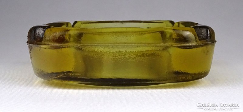 1I172 old thick-walled amber glass ashtray