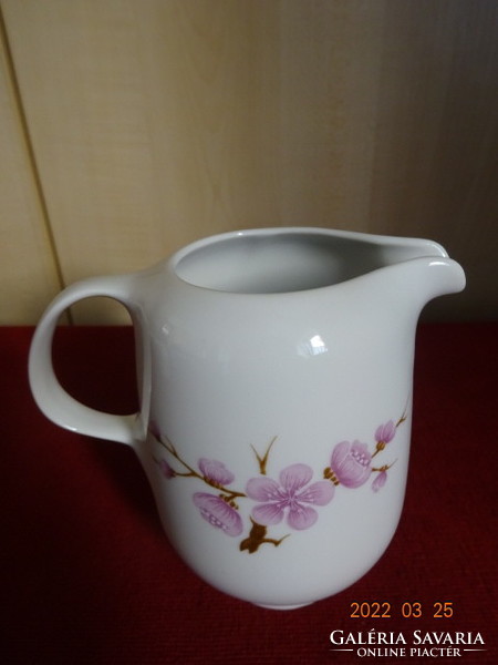 Alföldi porcelán tejkiöntő, rózsaszín virágos, magassága 12 cm. Vanneki! Jókai.
