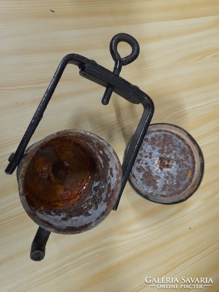 Old carbide miner's lamp.