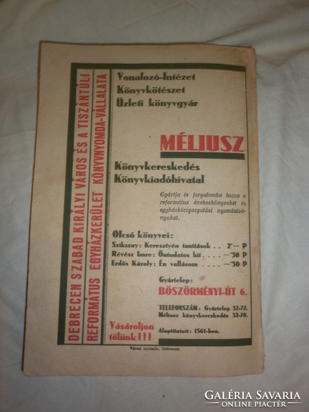 Old paper calendar Reformed charity association 1936