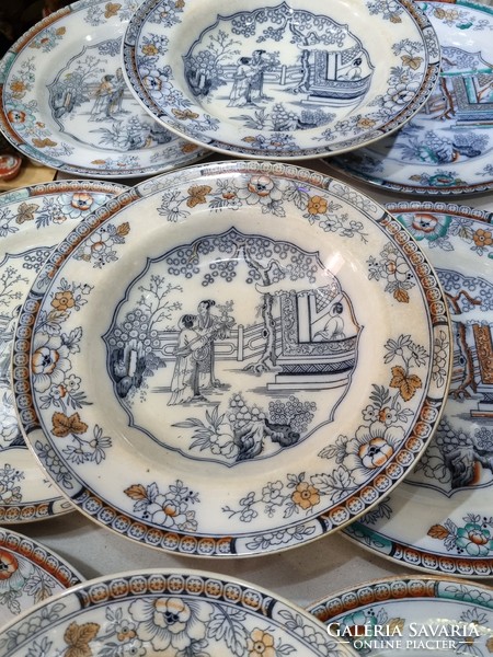 9 old oriental pattern plates