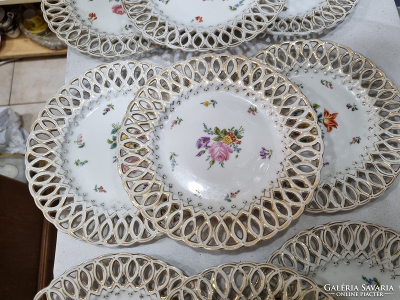 10 db régi német porcelán tányér