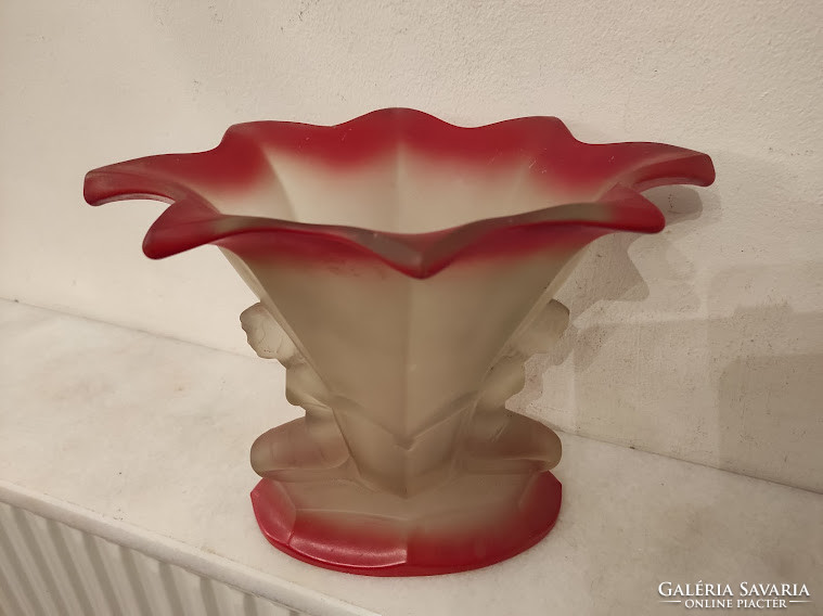 Antique art deco cast glass vase 945 5299
