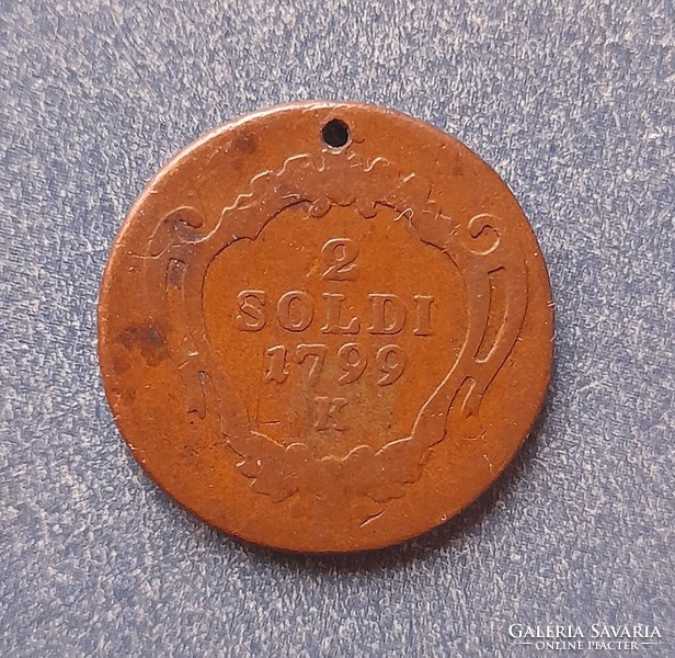 Italian states (gorizia) 2 soldi 1799 k (nail mine)