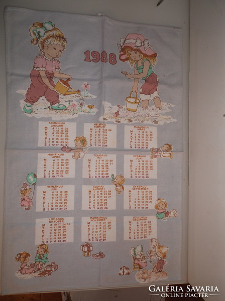 Textile - 1988 - calendar - 63 x 42 cm - linen - brand new