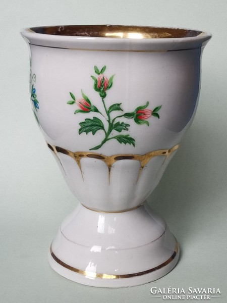 Antique hand painted Biedermeier porcelain coffee-hot chocolate-cocoa glass