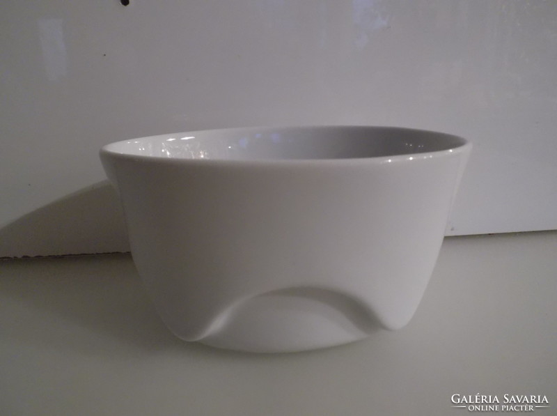 TÁL - 14 x 10 x 8 cm - VASTAG - PORCELÁN - HÓFEHÉR - NÉMET - MINŐSÉGI  - hibátlan