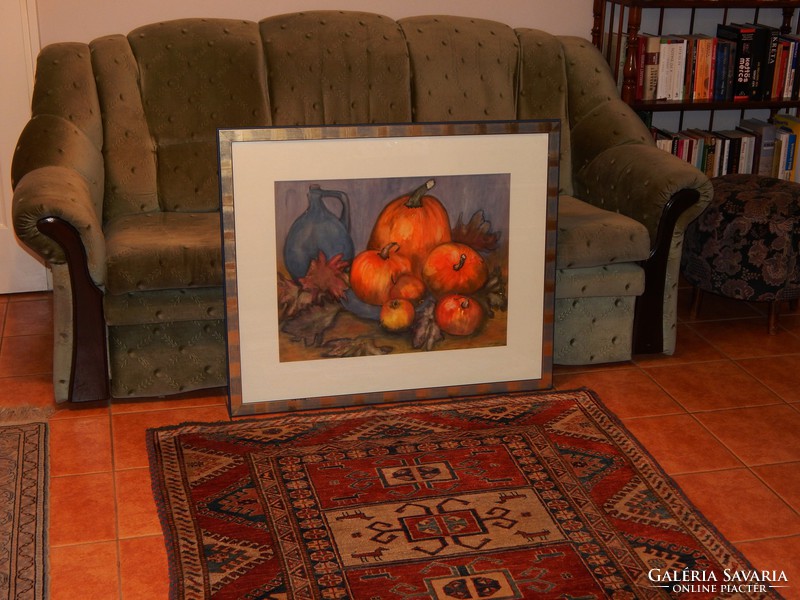 Metallic silver frame in excellent condition with a gift of watercolor painting