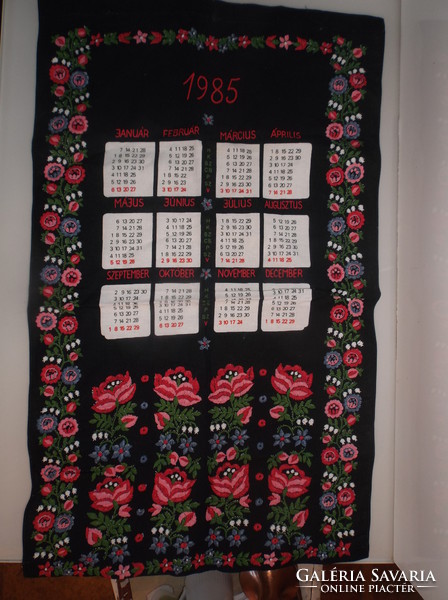 Textile - 1985 - calendar - 66 x 40 cm - linen - new