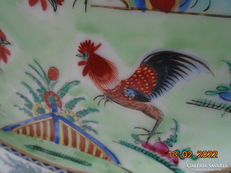 Brand new hand-painted fighting rooster pattern, enamel pattern, famille rose old Chinese decorative bowl 26 cm