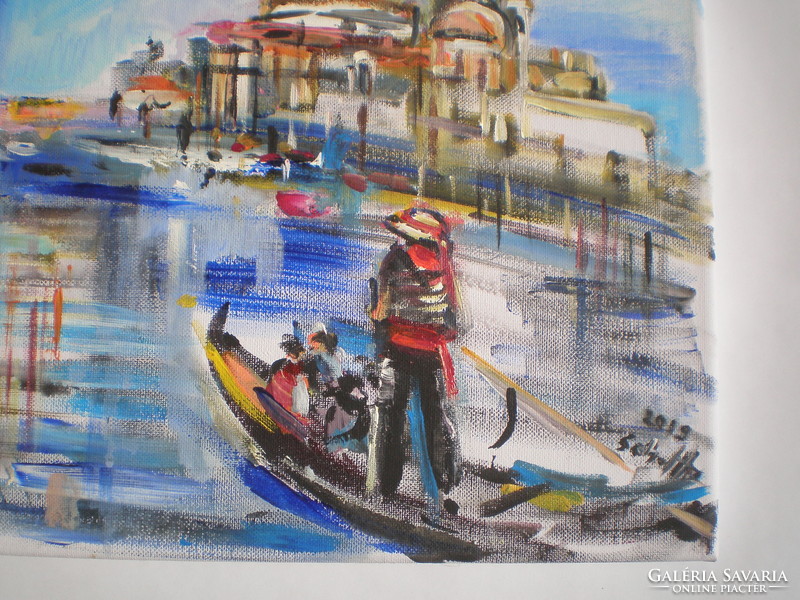 The work of the painter Endre Scholtz, Venice. Size: 30 cm x 40 cm, acrylic, canvas.