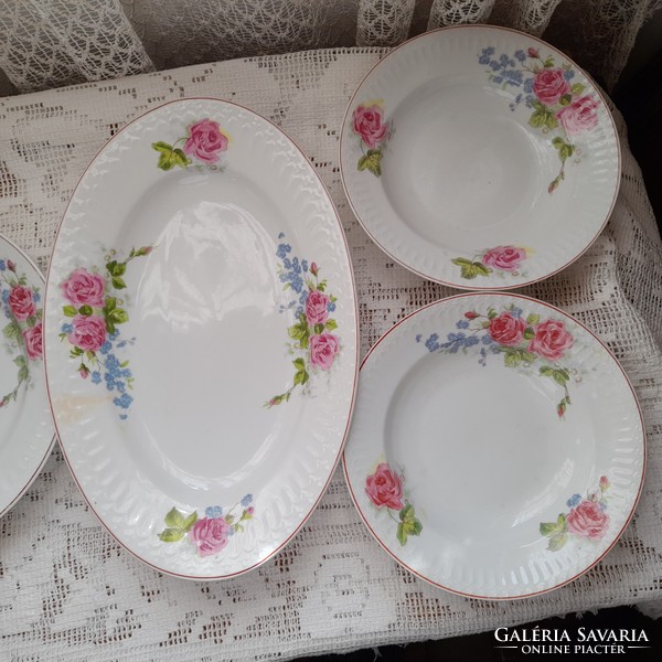 Czech rosy dishes and deep plates