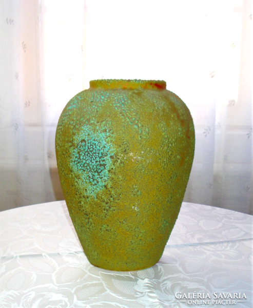 Retro, sprayed glazed ceramic floor vase (ima karda)