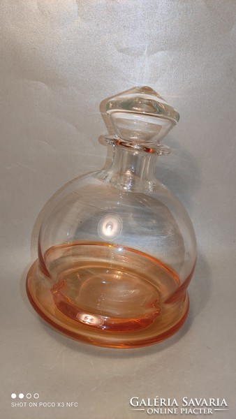 For holidays, unique handmade pouring round base rimmed decanting glass bottle with stopper price/unit price