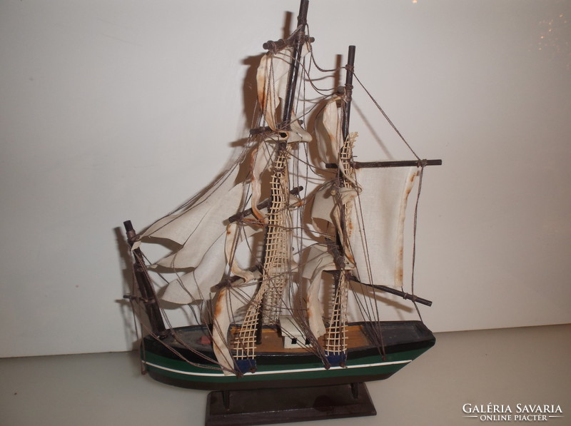 Ship - model - wood - antique - 33 x 24 x 8 cm - handmade - Austrian - good condition