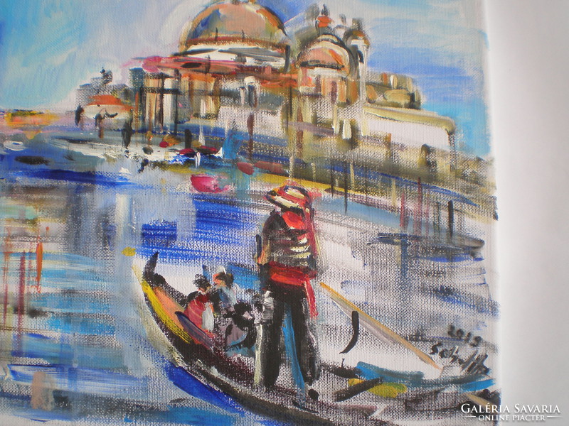 The work of the painter Endre Scholtz, Venice. Size: 30 cm x 40 cm, acrylic, canvas.