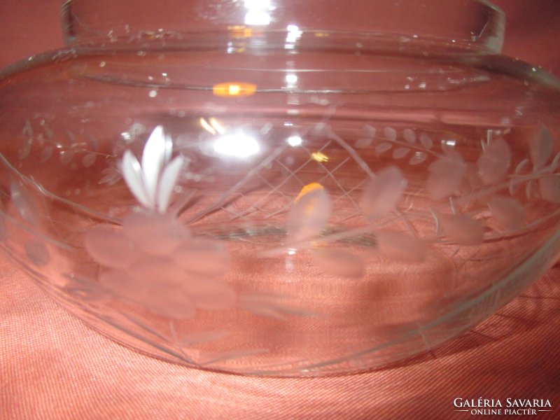 Antique glass bonbonier with sugar bowl