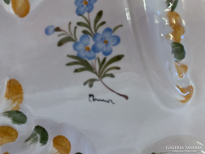 Nuova Angarano kézzel festett majolika asztali óra és füles váza
