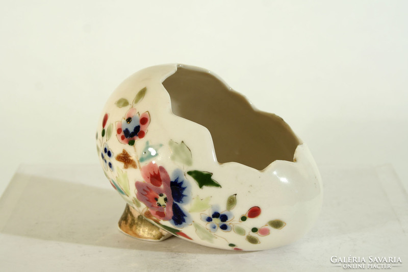 No. 19 Porcelain egg 10x6.5x8cm | antique faience bonbonier basket Easter eggs
