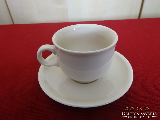 German porcelain coffee cup + placemat, sand color. He has! Jókai.