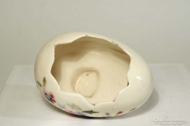 No. 19 Porcelain egg 10x6.5x8cm | antique faience bonbonier basket Easter eggs