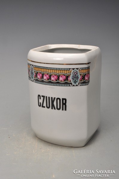 Régi Cseszlovák art deco porcelán füszertartó, CZUKOR tartó, jelzett. 16 cm.