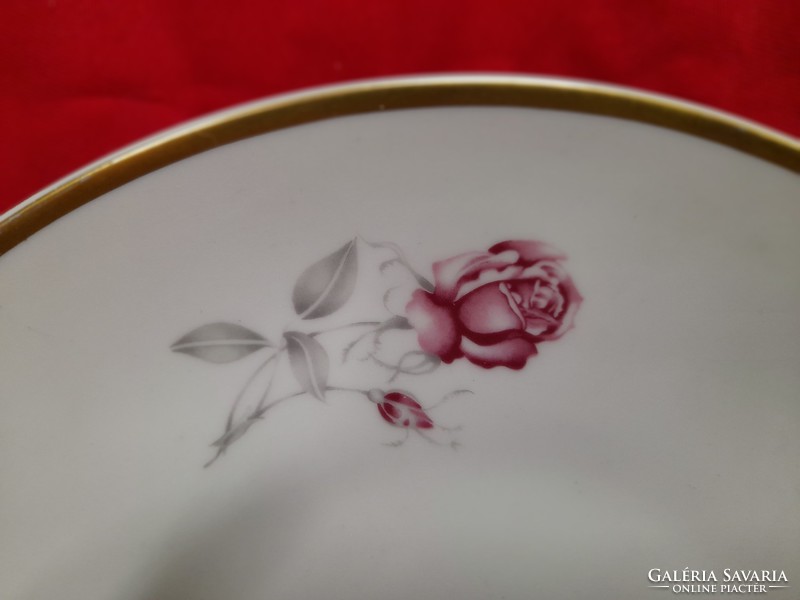 Old moritz zdekauer serving dish and plate with rose porcelain handles made between 1918 and 1939.