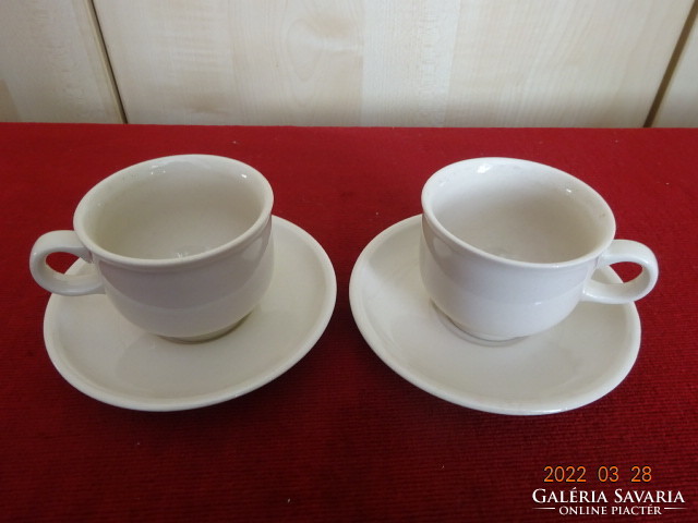 German porcelain coffee cup + placemat, sand color. He has! Jókai.