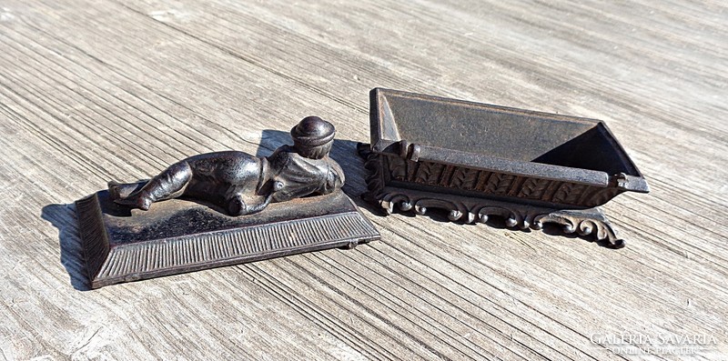 1854 Schossel cast iron match holder, forge