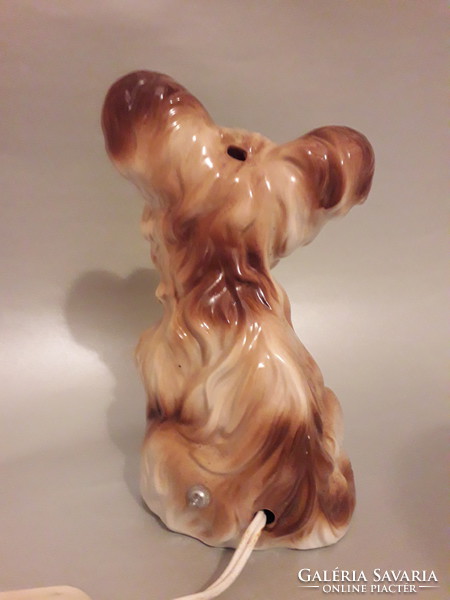 Antik régi porcelán parfümlámpa aromalámpa kutya figurális illatlámpa éjjeli lámpa