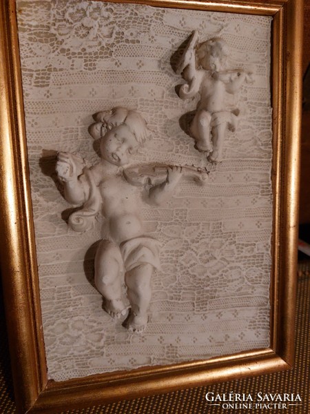 Framed plaster relief from the 1940s