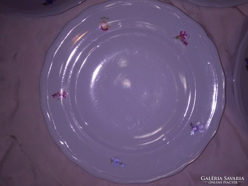 Hat darab Zsolnay lapos tányér - együtt