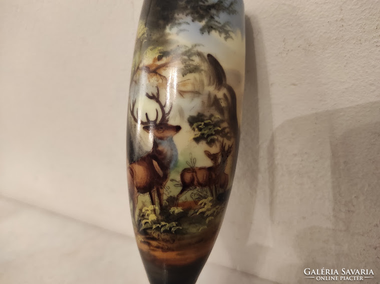 Antique porcelain pipe hunter hunting deer with deer scene 926 5326